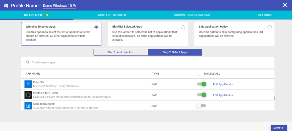 Whitelist Applications on Windows 10 Devices