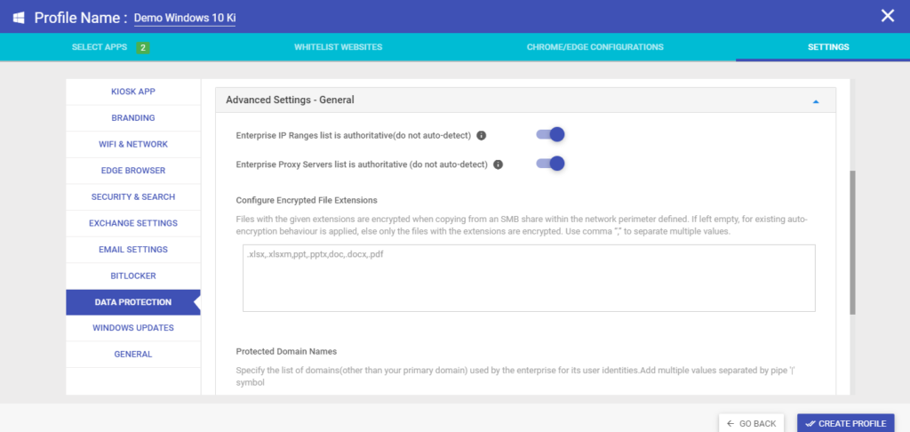 Configurer la protection des informations Windows