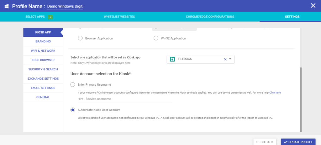 Configure a sinalização digital no Windows 10