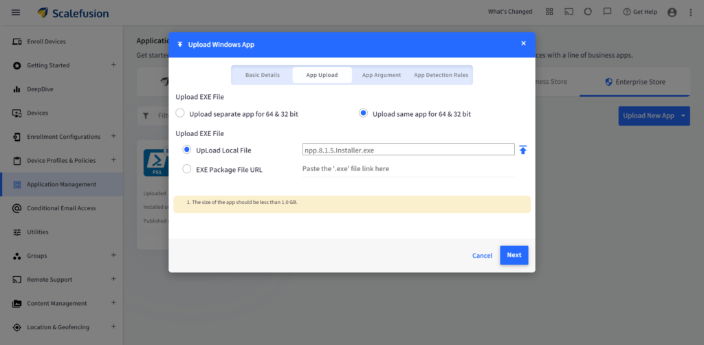 Deploy Win32 applications in Windows 10 managed devices with Scalefusion