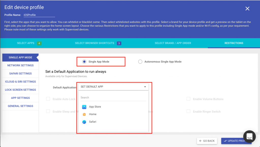Autonomous Single App Mode vs Single App Mode on iPad