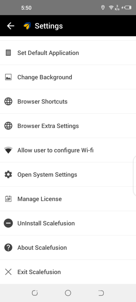 Android Kiosk Mobile browser shortcuts