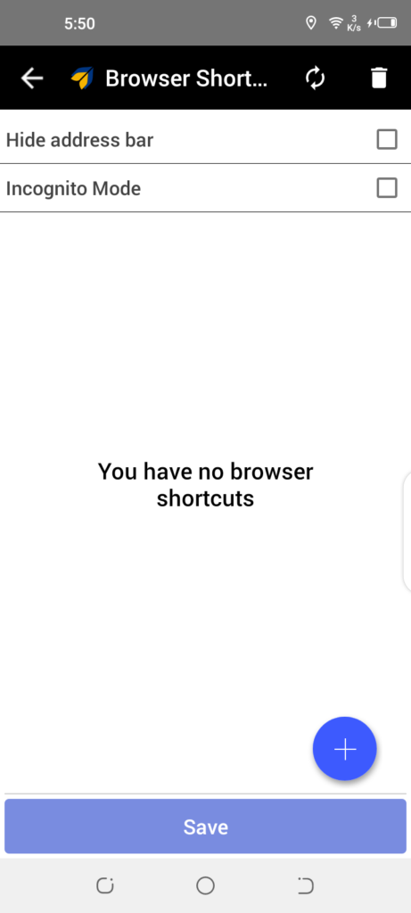 Android Kiosk Mobile adding browser shortcut