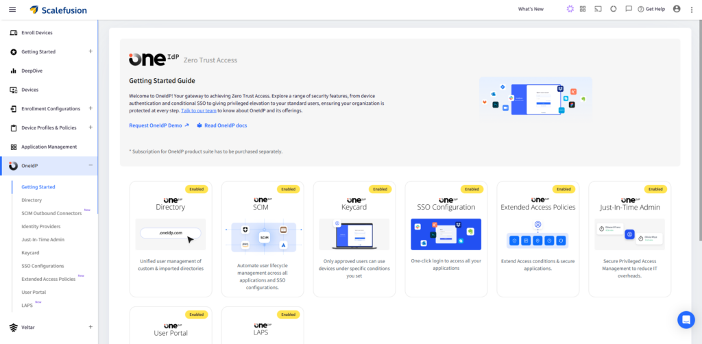 Scalefusion OneIdP-Dashboard