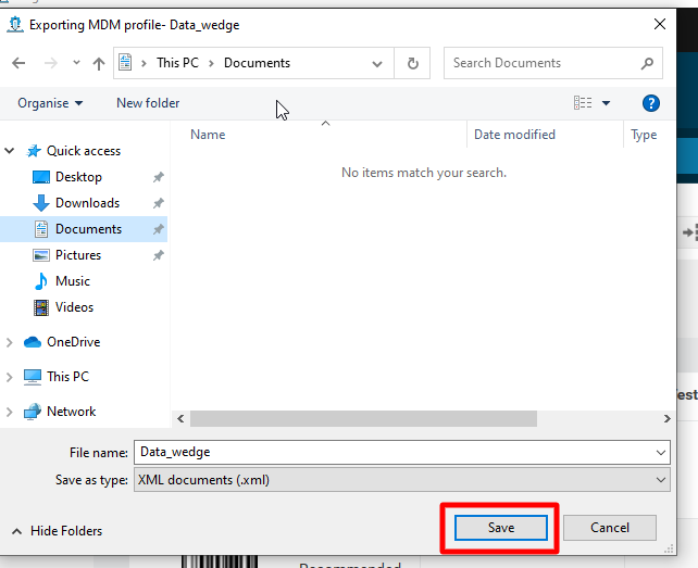 Save as an XML File