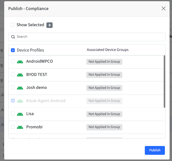 Publish Android Device Trust policies