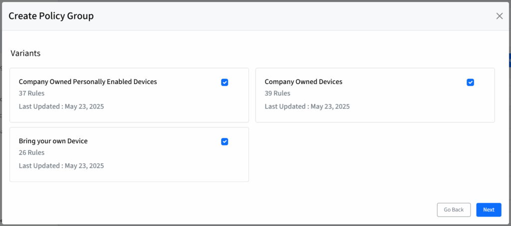 enforce Android Device Trust by creating policy group