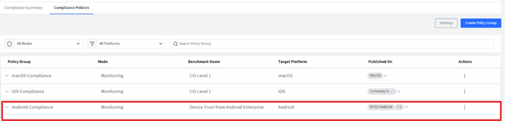 enforce Android Device Trust