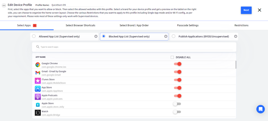 lock iOS devices in class
