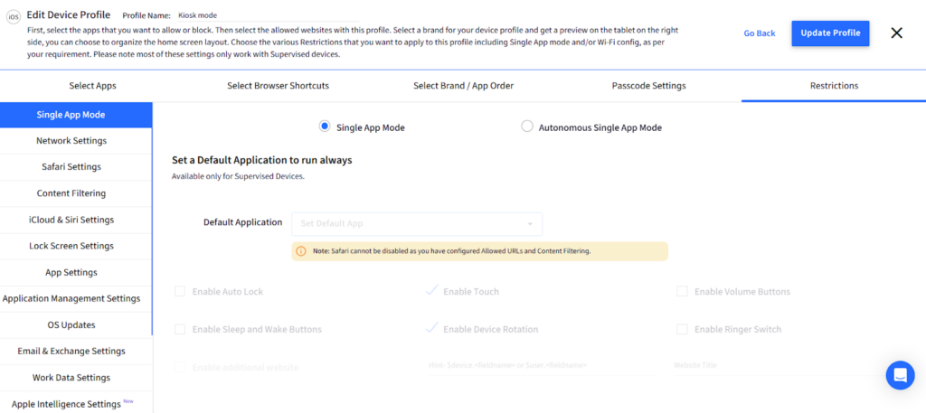 lock iOS devices in Schools
