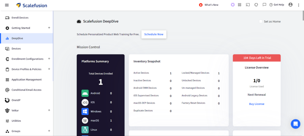 dashboard of locked iOS device in classroom