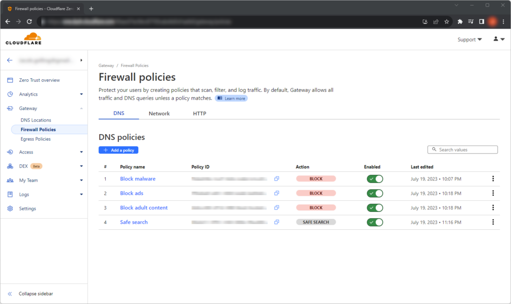 cloudflare gateway dashboard