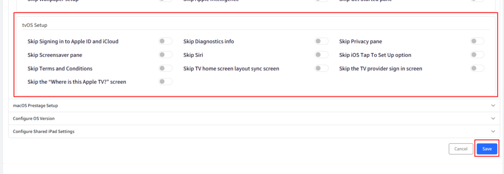 apple tv mdm enrollment:: tvos setup with scalefusion