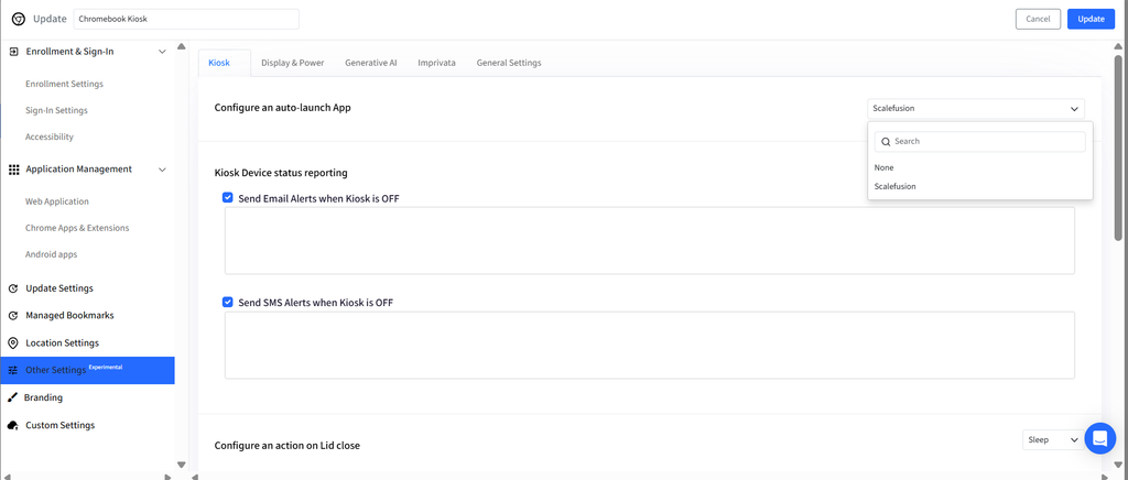 Configure the application to auto launch