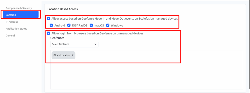location based access
