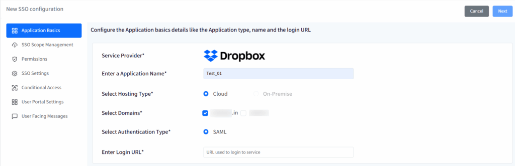 dropbox sso configuration