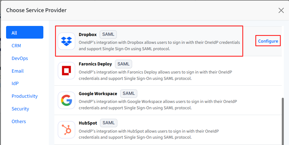 dropbox sso setup